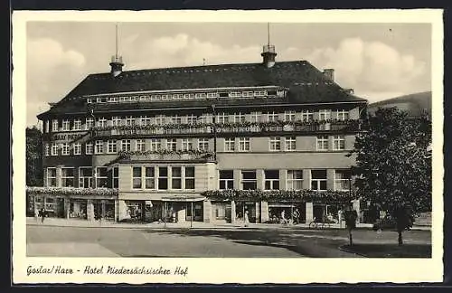 AK Goslar /Harz, Hotel Niedersächsischer Hof mit Strasse