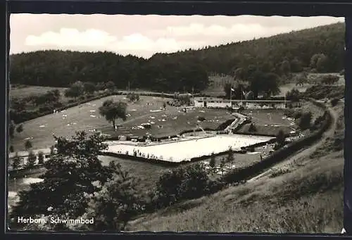 AK Herborn / Dillkreis, Blick zum Schwimmbad