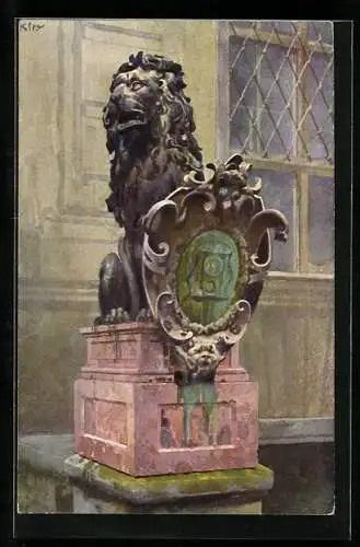 Künstler-AK Heinrich Kley: München, Löwe an der Residenz