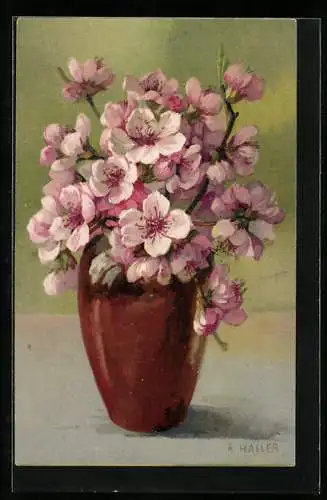 Künstler-AK A.Haller: Blumenstrauss in einer Vase