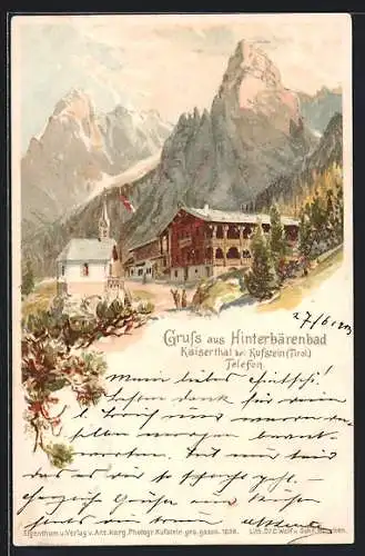 Lithographie Kufstein, Hinterbärenbad