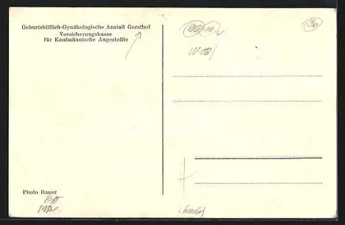 AK Wien, Geburtshilflich-Gynäkologische Anstalt Gersthof, Blick in den Tagraum