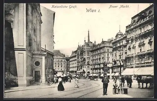 AK Wien, Kaiserliche Gruft und Neuer Markt