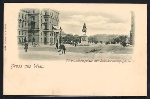 AK Wien, Schwarzenbergplatz mit Schwarzenberg-Denkmal