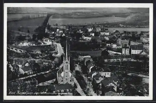 AK Bad Kösen, Ortsansicht mit der Kirche von der Wilhelmsburg aus