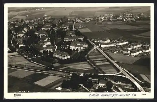 Foto-AK Walter Hahn, Dresden, Nr. 7831: Arnsdorf i. Sa., Ortsansicht vom Flugzeug aus