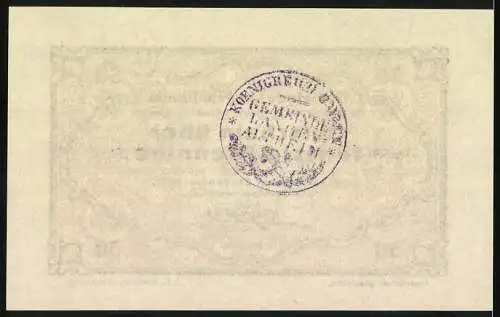 Notgeld Langenaltheim, 1917, 50 Pfennig, Gemeinde Langenaltheim, Rückseitig Gemeindestempel