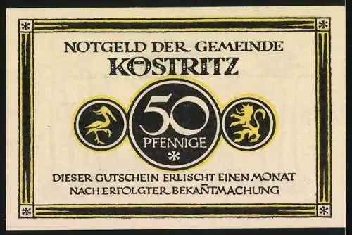 Notgeld Köstritz, 50 Pfennige, Schwarzes Bier aus Kostritz du! Süsse Labe gute Ruh