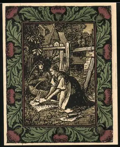 Notgeld Artern 1921, 50 Pfennig, Frauen bei der Feldarbeit, Goethe-Gedenkschein
