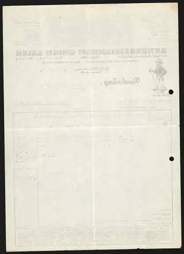 Rechnung Aalen /Württ. 1936, Aktiengesellschaft Union, Schuhcreme- und Bohnerwachswerk, Gesamtansicht der Fabrikanlage