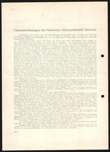 Rechnung Gütersloh /Westf. 1939, Mielewerke AG, Gesamtansicht des Betriebs mit eigener Gleisanlage