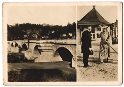 Fotografie unbekannter Fotograf, Ansicht Trier, Kaiser Wilhelm II. zur Einweihung der Kaiser-Wilhelm-Brücke 1913