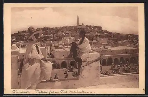 AK Ghardaia /Le M`Zab, Vue de la ville prise de la Mahakma