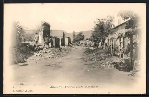 AK Ain-Séfra, Une rue, après l`inondation