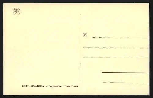 AK Ouargla, Préparation d`une Trame