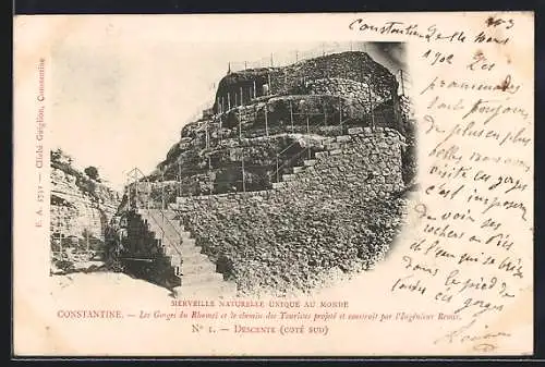 AK Constantine, Les Gorges du Rhumei et le chemin des Touristes, Descente, Cote Sud