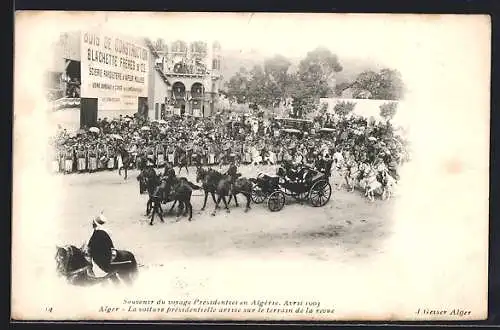 AK Voyage Présidentiel en Algérie 1903, Alger - La voiture présidentielle..., Besuch des franz. Präsidenten in Algerien