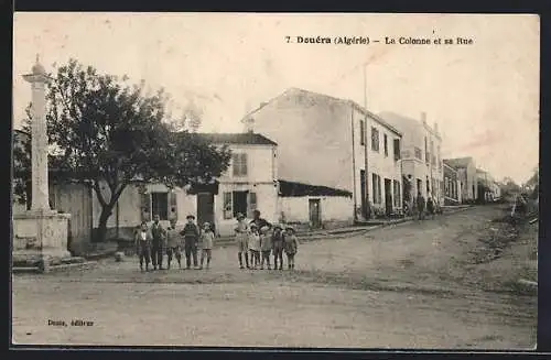 AK Douéra, La Colonne et sa Rue