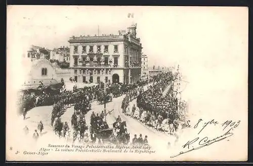 AK Alger, La Voiture presidentielle, Boulevard de ka République