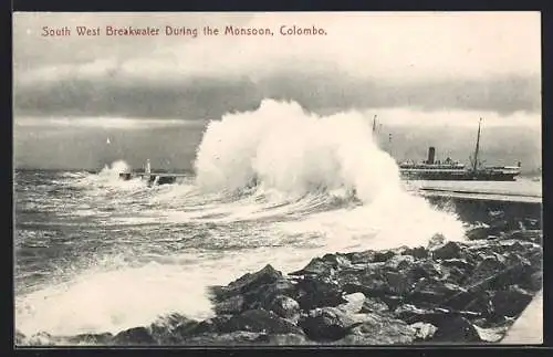 AK Colombo, South West Breakwater during the Monsoon