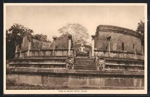 AK Ceylon, View of ancient Temple