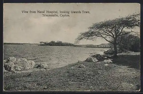 AK Trincomalie, View from Naval Hospital, looking towards Town