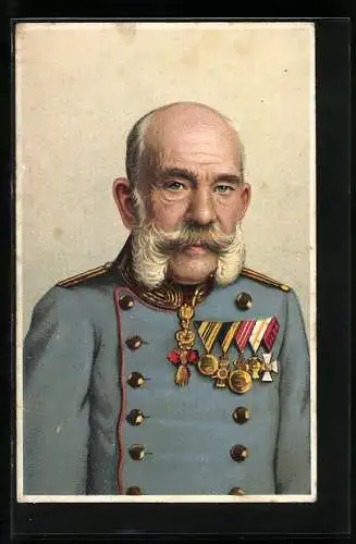 AK Kaiser Franz Josef I. von Österreich in Uniform mit Orden