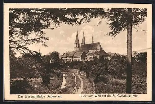 AK Duderstadt, Blick vom Wall auf die St. Cyriakus-Kirche