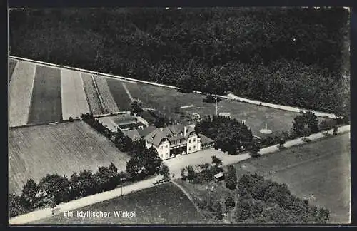 AK Itzenbüttel /Buchholz, Gasthof zum grünen Jäger A. Keller mit Umgebung aus der Vogelschau