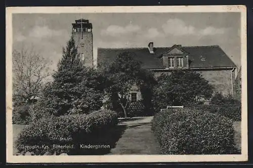 AK Greppin /Bitterfeld, Blick auf den Kindergarten