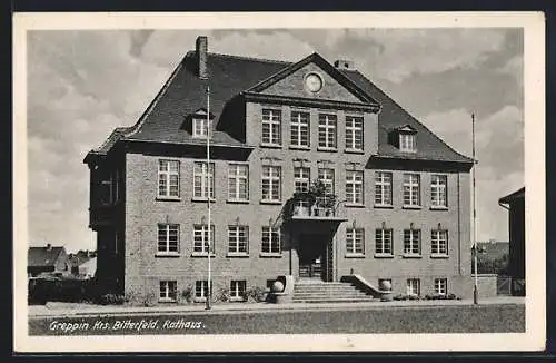AK Greppin /Bitterfeld, Partie am Rathaus