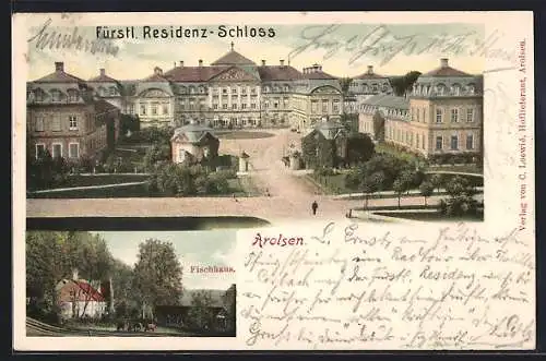 AK Arolsen, Fürstliches Residenzschloss und Fischhaus