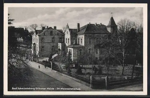 AK Bad Schmiedeberg /Dübener Heide, SV-Moorsanatorium mit Garten