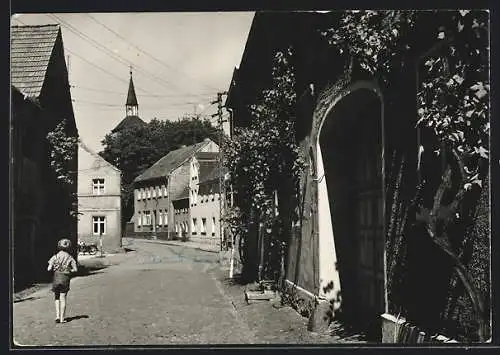 AK Jessen / Elster, Blick in die Fischerstrasse