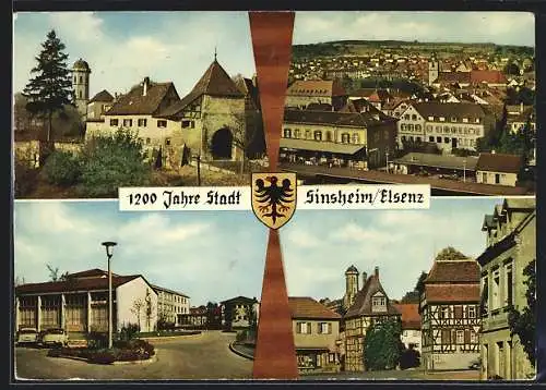 AK Sinsheim /Elsenz, Jugendstift, Neue Schule, Stadtmitte