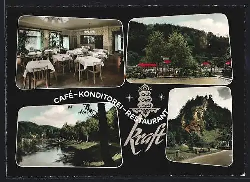 AK Rupprechtstegen, Cafe u. Restaurant Kraft, Innen- u- Aussenansicht