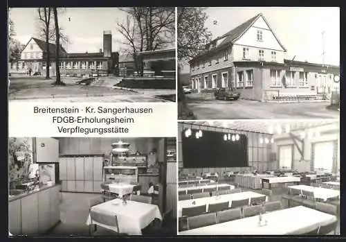 AK Breitenstein /Kr. Sangerhausen, FDGB-Erholungsheim Verpflegungsstätte, Gaststätte, Speisesaal