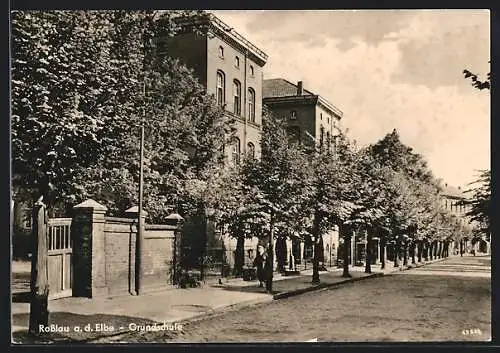 AK Rosslau a. d. Elbe, Ansicht der Grundschule