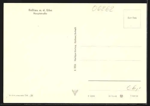 AK Rosslau a. d. Elbe, Blick in die Hauptstrasse