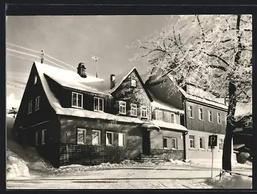 AK Klingenthal i. Sa., Das Gasthaus Aschbergschänke, Inh. Heinz Haberzettel