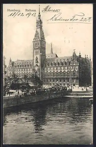 AK Hamburg, Blick zum Rathaus