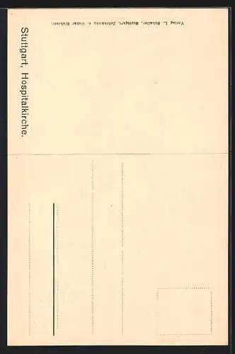 Künstler-AK Stuttgart, Darstellung der Hospitalkirche