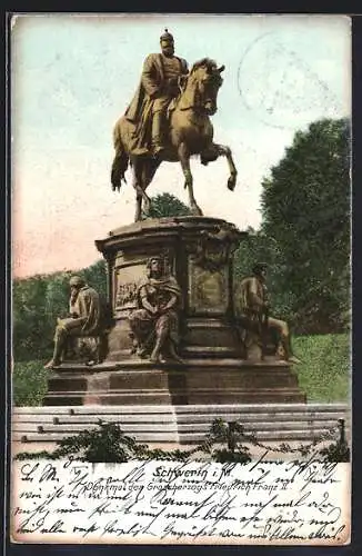 AK Schwerin i. M., Denkmal des Grossherzogs Friedrich Franz II.