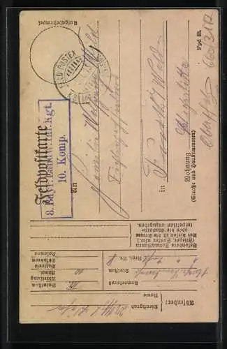 Künstler-AK Handgemalt: Blumengrüsse aus dem Weltkrieg, Blumenkorb