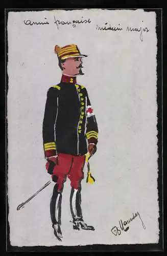 Künstler-AK Handgemalt: Armée francaise, Médecin Major