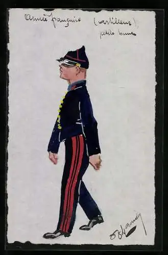 Künstler-AK Handgemalt: Armée francaise, Artilleur