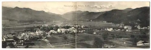 Klapp-AK Pernitz, Ansicht aus der Vogelschau