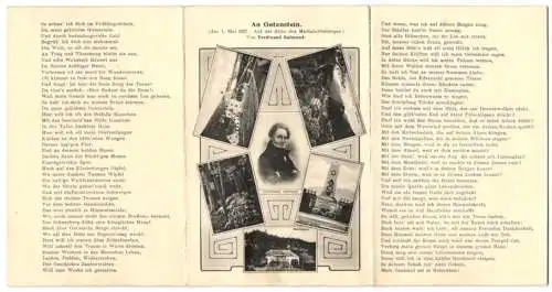 Klapp-AK Gutenstein, Mariahilfberg, Villa Raimund, Raimund Grabmal, Gedicht Ferdinand Raimund`s An Gutenstein