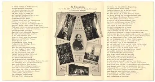 Klapp-AK Gutenstein, Gedicht An Gutenstein von Ferdinand Raimund, Mariahilfberg, Raimund Grabmal, Villa Raimund