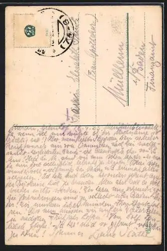 AK Meran, Hallergasse und Pfarrturm